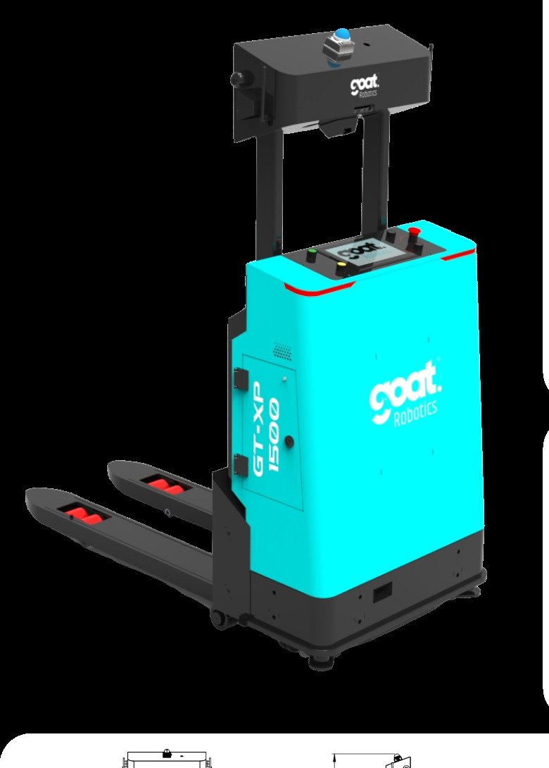 GOAT Robotics GT-XP 1500 autonomous mobile robot with forks, front view