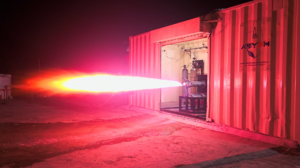 Abyom BSE rocket engine hot-fire test at the containerised test stand
