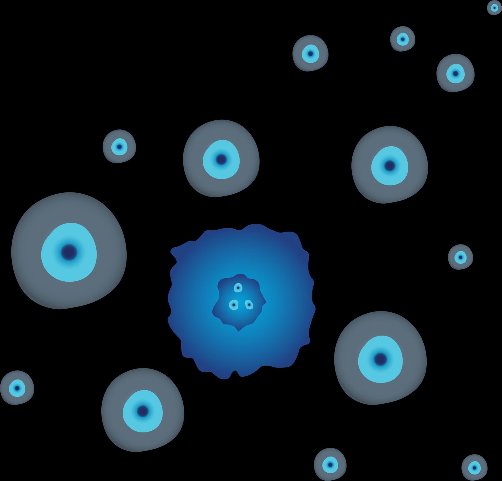 Actorius's illustration of a circulating tumor cell among blood cells