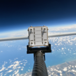 Aerolaunch India payload above the clouds, with Earth's curvature in view