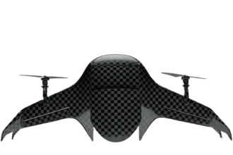 Airbound TRT blended-wing-body tailsitter drone, studio product shot