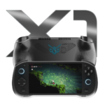 ARC X1 gaming handheld, front and back views