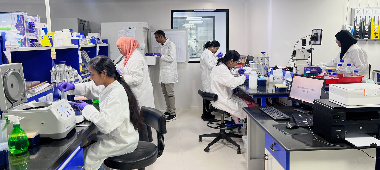 Alt text: PopVax RNA Foundry research lab benches