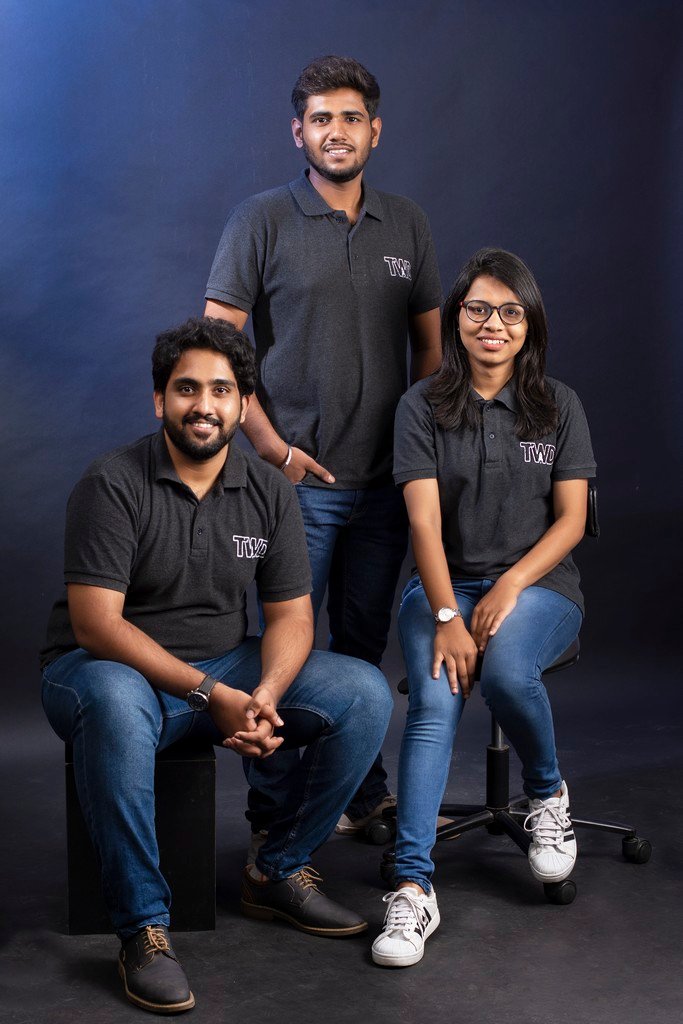 Alt text: Thrustworks Dynetics founders Manan Joshi, Kalyani Shinde and Vinith Shenoy
