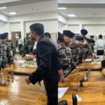 SpaceFields engineers demonstrating rocket motor hardware to Indian Army officers