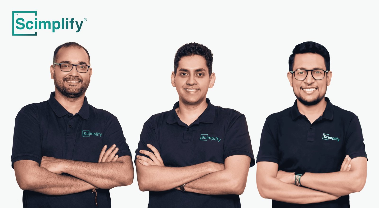 Alt text: Scimplify founders Sachin Santhosh, Salil Srivastava and Dheeraj Dhingra