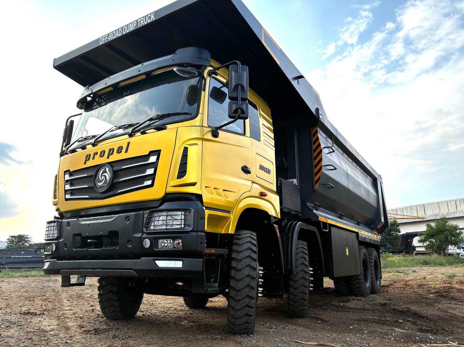 Alt text: Propel 90CED 90-tonne electric dumper at EXCON 2025