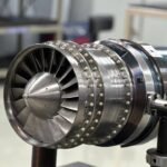 Dheya DET-500 micro-turbojet engine on test stand