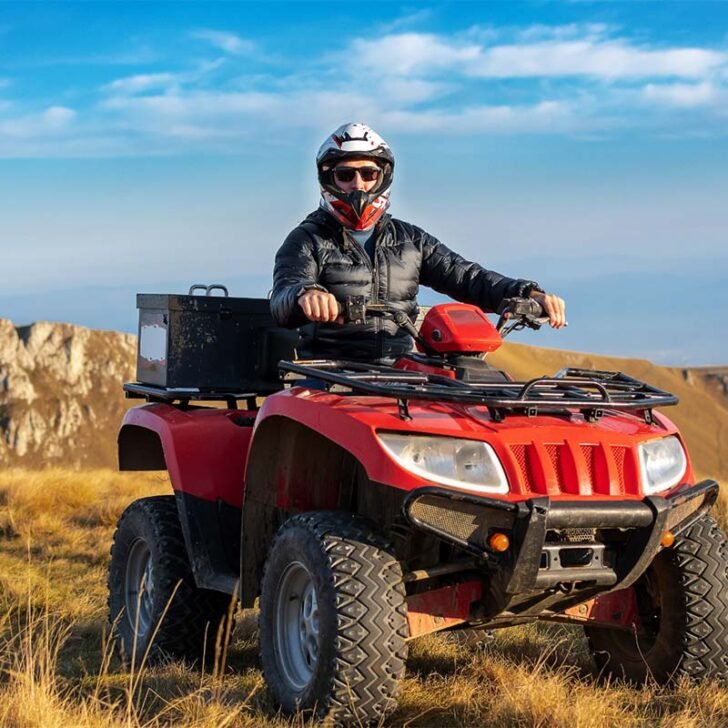 Alt text: ASHVA 4x4 ATV high altitude Ladakh trial snow mountains