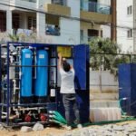 Indra Water ElectroX electrochemical wastewater treatment reactor unit at an industrial site