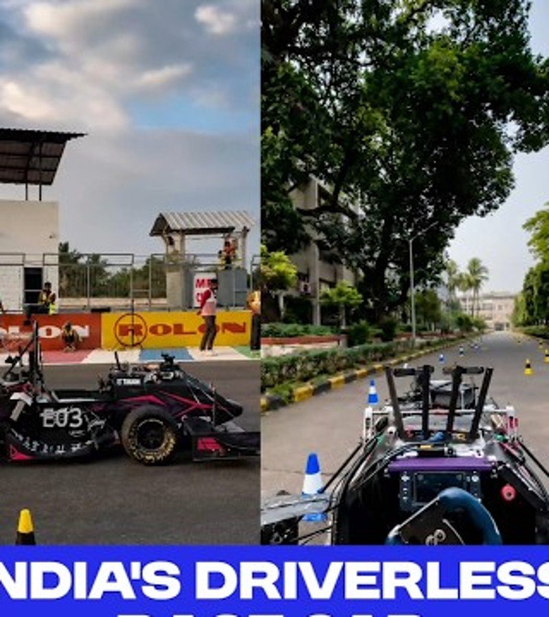 Alt text: IIT Bombay Racing driverless Formula Student race car