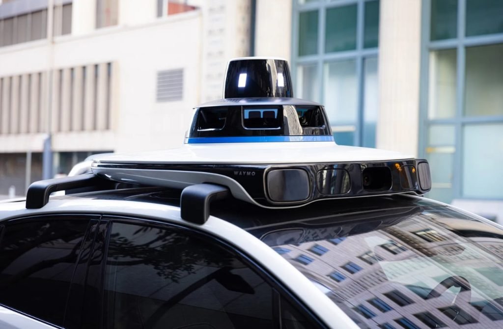 Alt text: LiDAR autonomous vehicle sensor close-up