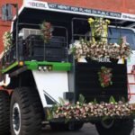BEML BH60-EV electric dump truck at its unveiling in Mysuru