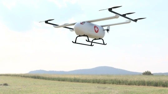 BluJ Aerospace medevac eVTOL concept over the countryside