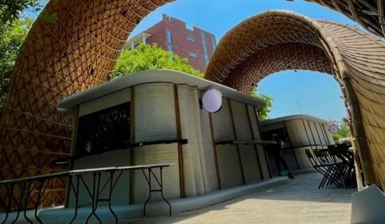 MiCoB 3D-printed canteen buildings at Ashoka University, Sonipat