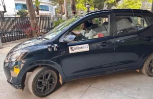 CaliperAI sensor-capture vehicle on the road in Bengaluru