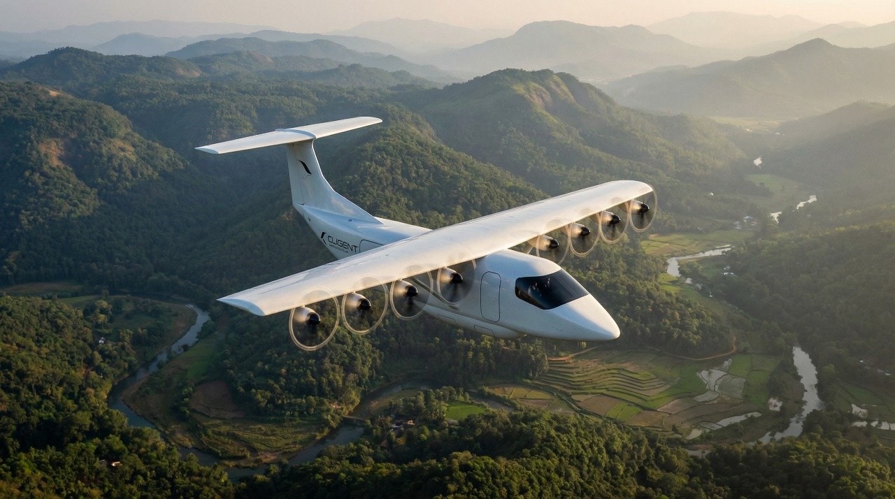 Cligent Aerospace CL1000 hybrid-electric STOL aircraft in flight