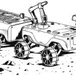 Cosmochute's official concept render: the EPOC rover towing the OASYS trailer on the lunar surface