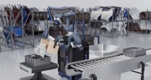 CynLr's CyRo robot decanting parts on a factory line