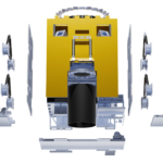 Render of GalaxEye's Mission Drishti satellite showing the solar array wings and gold payload bus
