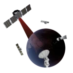 Official Dhruva Space visual showing satellites and a ground station orbiting Earth