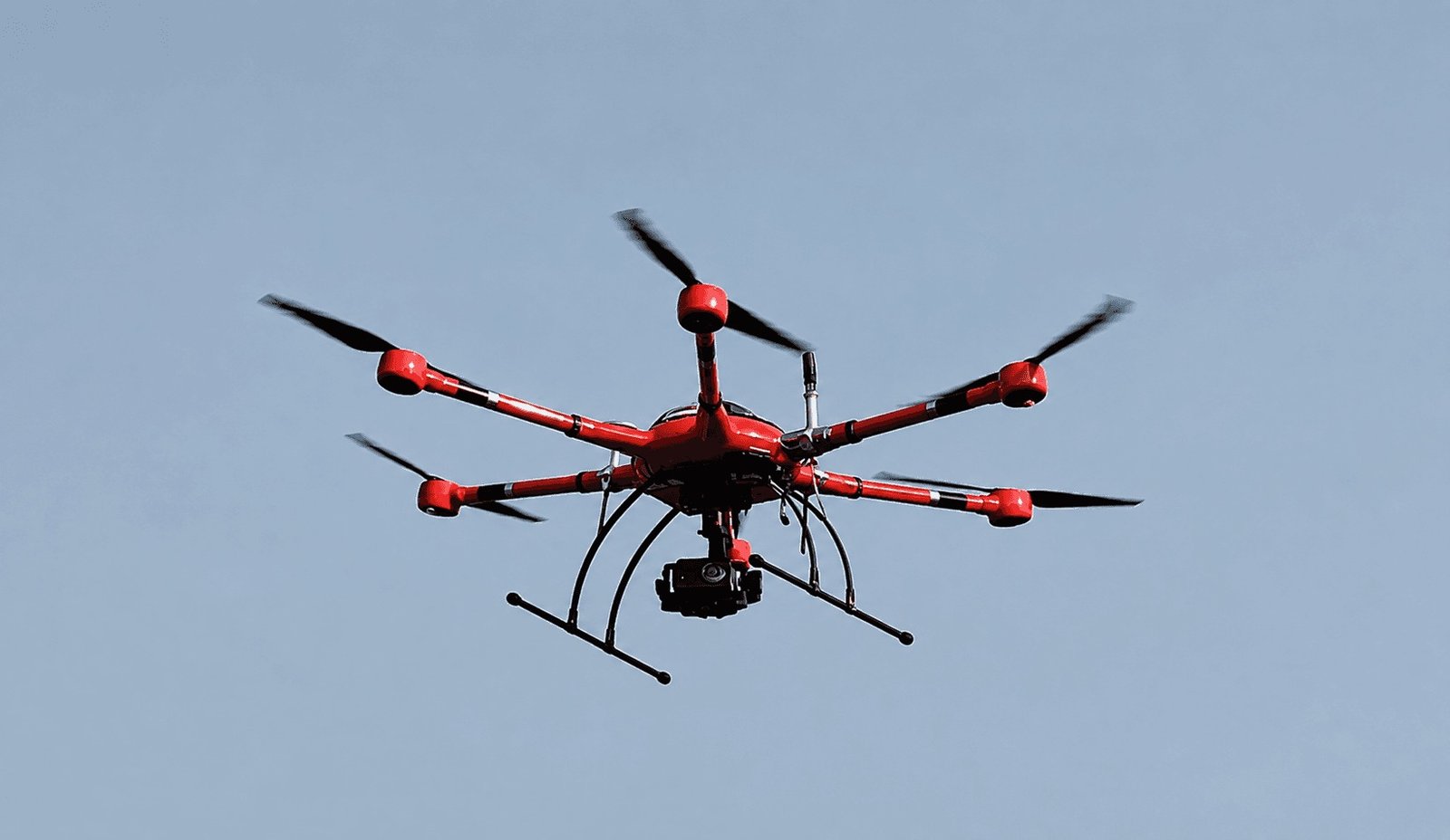 A drone carrying EON Space Labs' aerial EO/IR imaging payload