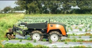 FarmRobo's iMog autonomous farm robot at work in the field