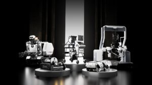 Genrobotics robot lineup including the Bandicoot sewer-cleaning robot, Wilboar rover and G Gaiter rehabilitation robot