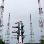 GSLV-F18 rocket on the Second Launch Pad at Satish Dhawan Space Centre, Sriharikota, ahead of the NVS-03 launch