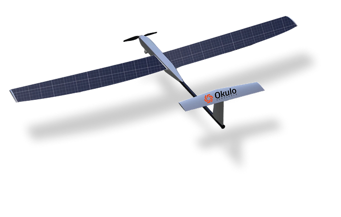 Okulo Aerospace SUVI solar-electric UAV render