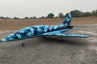Invente's jet-powered UAV in high-altitude flight over Leh