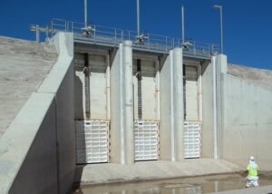 Jash Engineering water control gates installed at a water structure