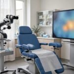 AI-generated illustration of an AI-assisted cervical cancer screening suite.