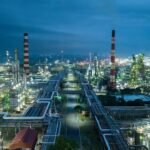 MRPL refinery complex at Mangaluru lit up at night