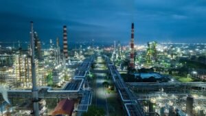 MRPL refinery complex at Mangaluru lit up at night