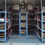 ZincGel battery units on racks at an Offgrid installation