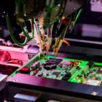 Karkhana automated electronics manufacturing - flying probe testing a printed circuit board