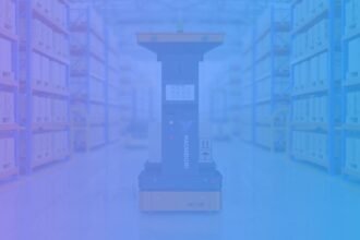 Hachidori Robotics HU 1300 autonomous mobile robot in a warehouse aisle, 1200x630 cover