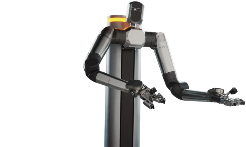 Perceptyne PR-OMNI semi-humanoid robot with dual articulated arms