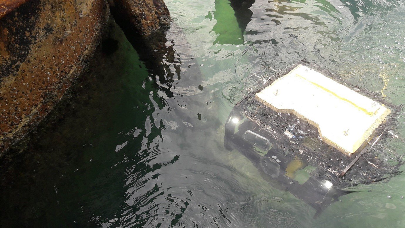 A Planys remotely operated vehicle inspecting a submerged structure