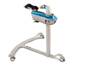 PLUTO-H hand rehabilitation robot on its stand