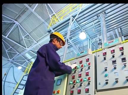 PolyCycl operator at the Chandigarh pilot plant control panel