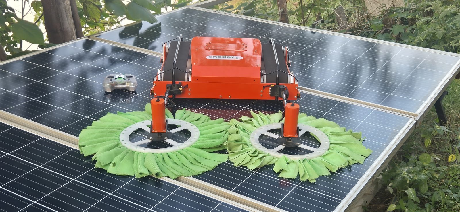 Aegeus Technologies Shreem rooftop solar cleaning robot
