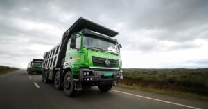 Propel Industries electric dumper truck on the road