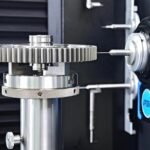 A precision gear made by RACL Geartech under measurement at its Noida facility