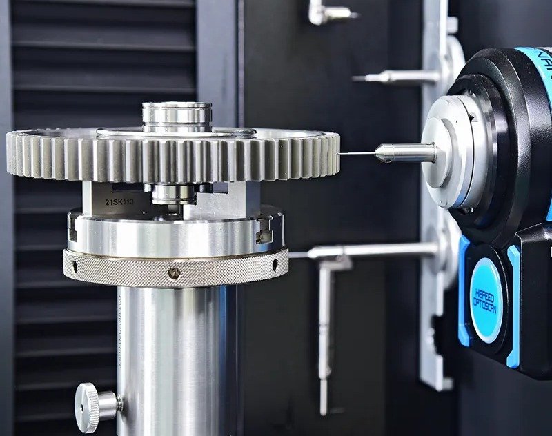 A precision gear made by RACL Geartech under measurement at its Noida facility