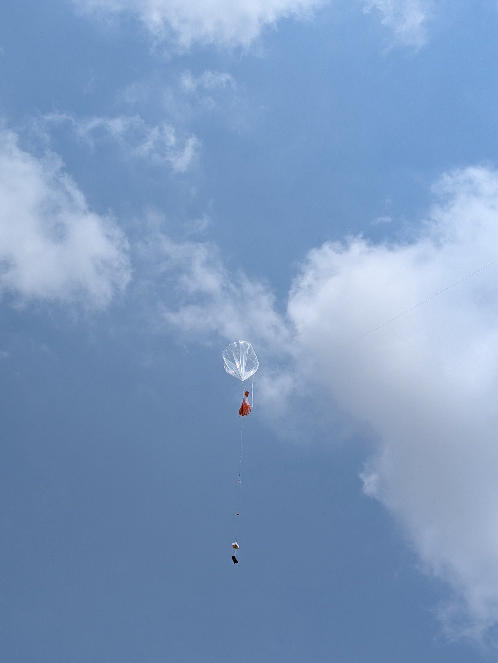 Red Balloon Aerospace's super-pressure balloon ascending during a trial at Vijayawada