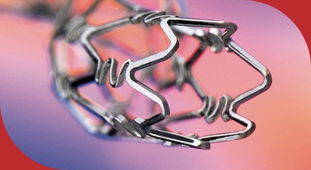 Close-up of an S3V Vascular stent, part of the company's indigenous vascular device range