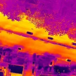 Thermal heat-map of an urban area as seen by SatLeo thermal sensors