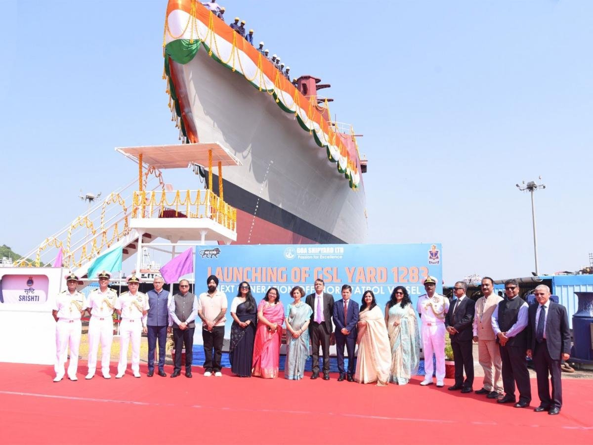 Srishti at her launch ceremony at Goa Shipyard